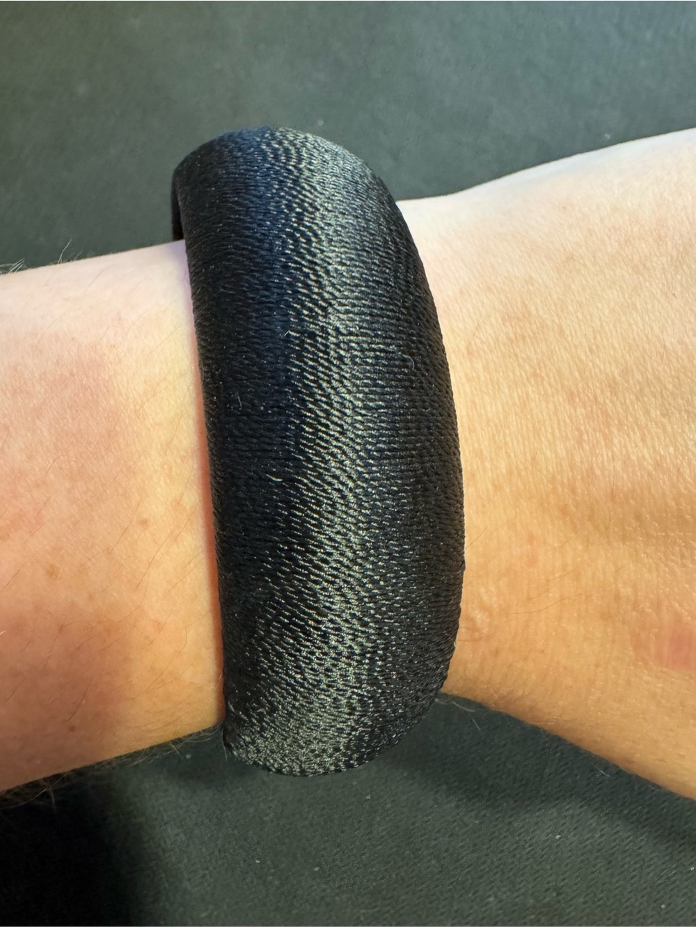 Vintage Black Fabric Wrapped Bangle